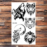 Black Scorpion Temporary Tattoos For Adults Men Realistic Dragon Wolf Tiger Thorns Fake Tattoo Sticker Hand Leg Tatoos Creative