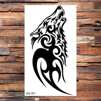 Black Scorpion Temporary Tattoos For Adults Men Realistic Dragon Wolf Tiger Thorns Fake Tattoo Sticker Hand Leg Tatoos Creative