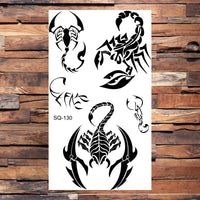 Black Scorpion Temporary Tattoos For Adults Men Realistic Dragon Wolf Tiger Thorns Fake Tattoo Sticker Hand Leg Tatoos Creative