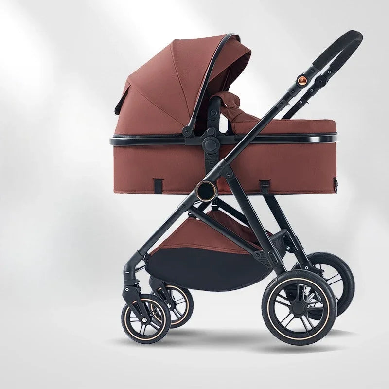 Portable 2-in-1 Baby Stroller - Bassinet Mode Foldable Reversible Seat