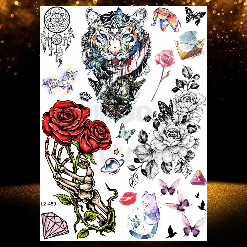 Chicano Bandit Mexico Temporary Tattoos For Men Women Fake Car Nun Tattoo religion Stickers Realistic Back Waterproof Tatoos