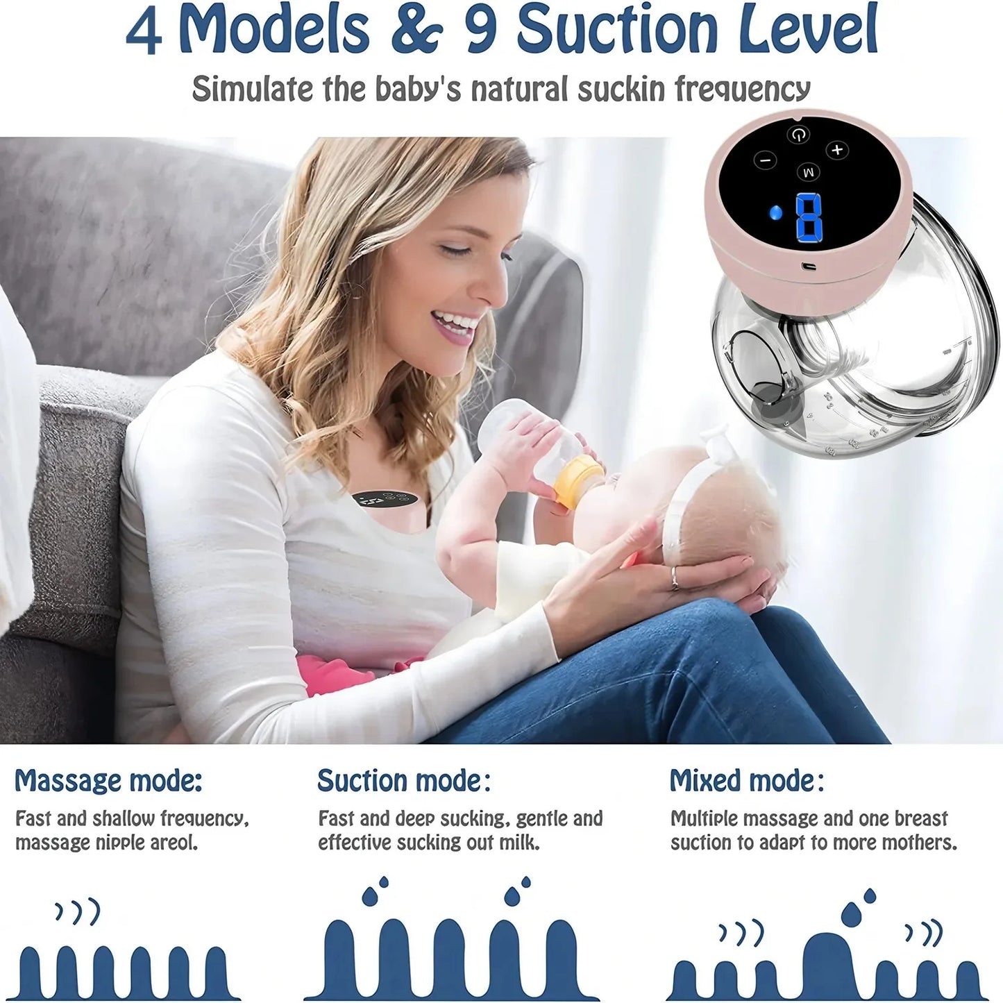 Wearable Hands-Free Breast Pump — Silent Portable Electric Extractor