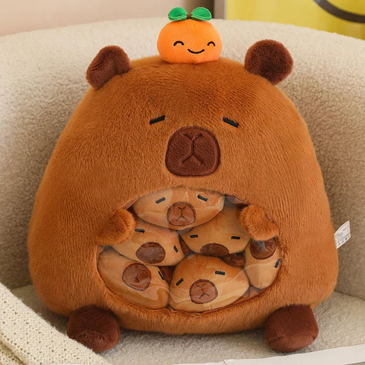 New Capybara Shark Shaped Snack Bag Plush Toys Super Soft Cartoon Squishy Pillow Funny Food Dolls Birthday Gifts Room Decor WAREHOUSE SHOP