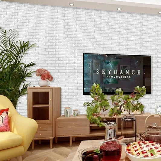 10Pcs Self Adhesive Waterproof 3D Wall Panels Peel Stick Subway Tile Brick Wallpaper Retro Sticker for Bathroom Fireplace Decor WAREHOUSE SHOP