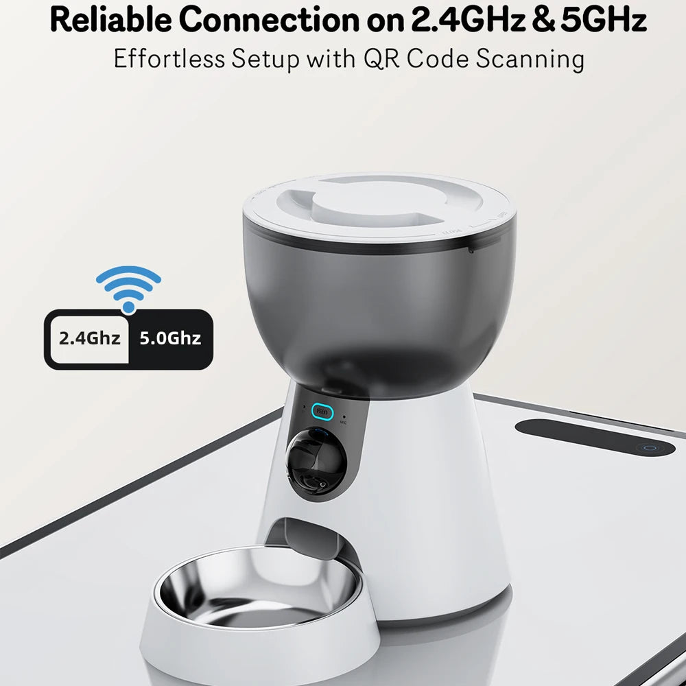 Smart Pet Feeder with Camera & WiFi Control - 4L