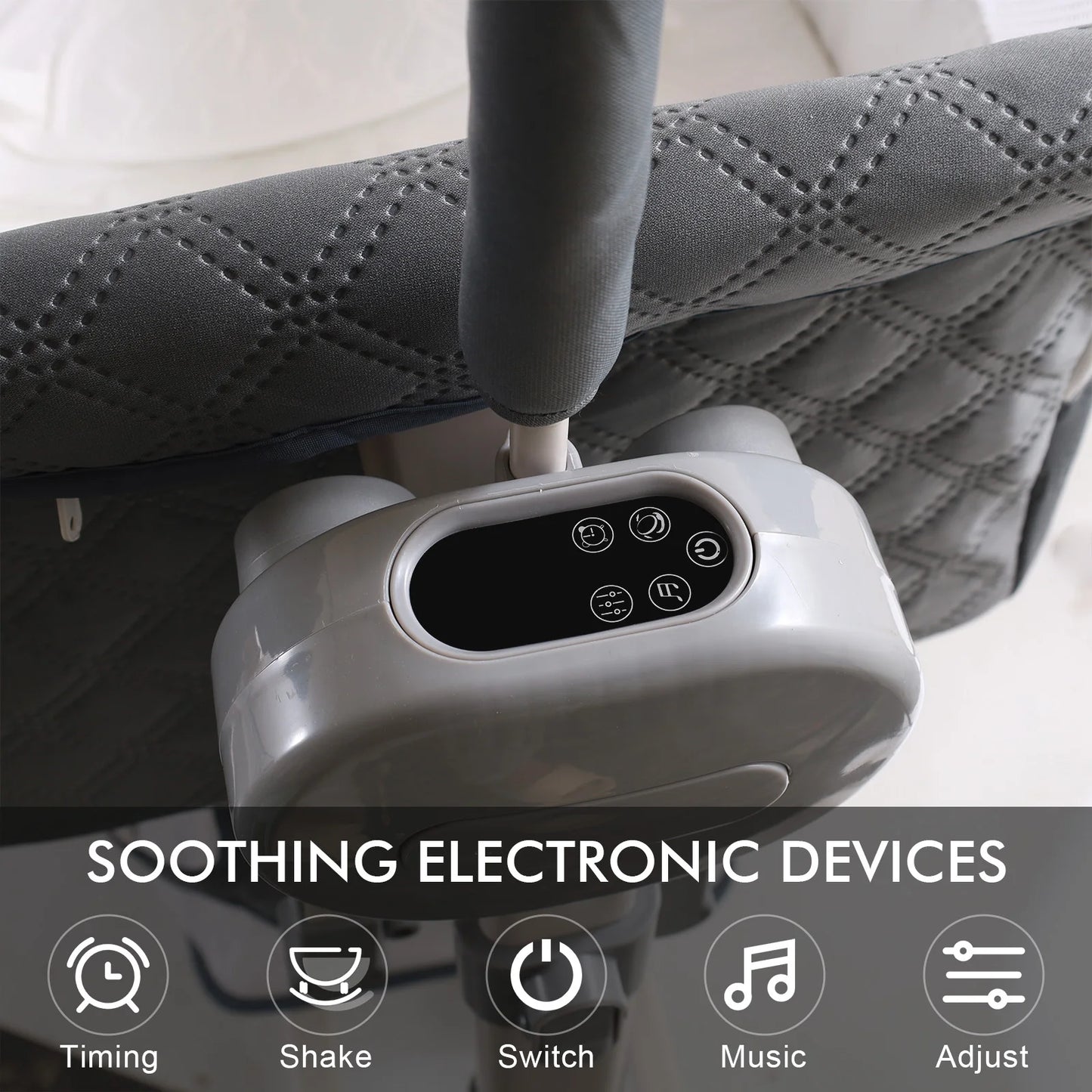 Smart Auto-Rocking Baby Bassinet — Bluetooth Music Foldable Crib