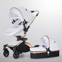 Luxury Baby Stroller 3-in-1 - PU Leather Pram with Car Seat Newborn