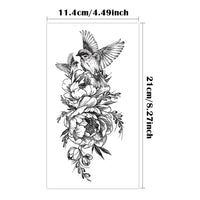 Waterproof Temporary Tattoo Sticker Magpie Peony Flower Cute Pattern Body Art Arm Fake Tattoos Sleeve Women Men Chest Waist Legs