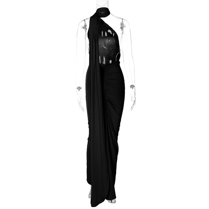 One Shoulder Sleeveless Backless Dress. Dresses For Women Club, Birthday Party, Evening Prom. from Neon y2k.