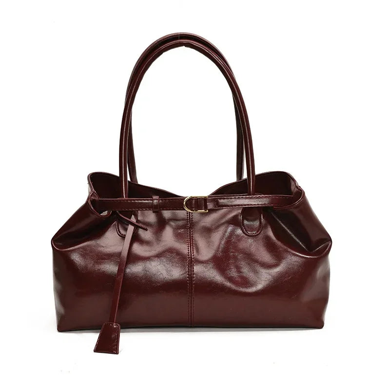 New PU Leather Tote Bag. Slouchy Hobo Handbag Fashion Shoulder Bag. Large Top Handle Bag for Women Work Shopping Travel