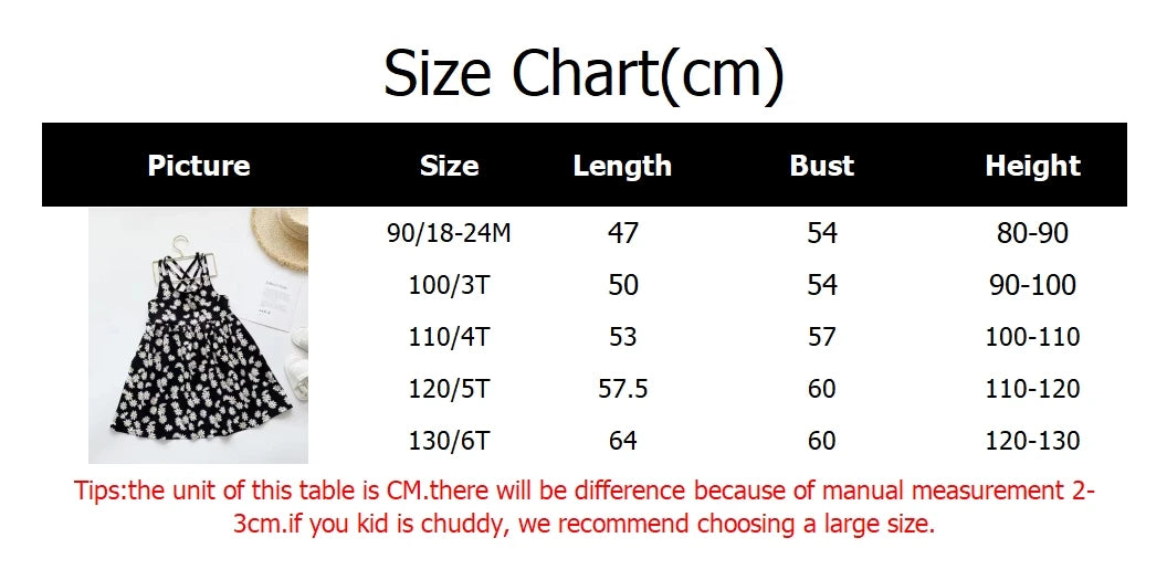 Girls Casual Dresses Little Daisy Printed Slip Sleeveless Dress Kids Dresses for Girls 2 To 6 Years Flower Girl Dresses Weddings