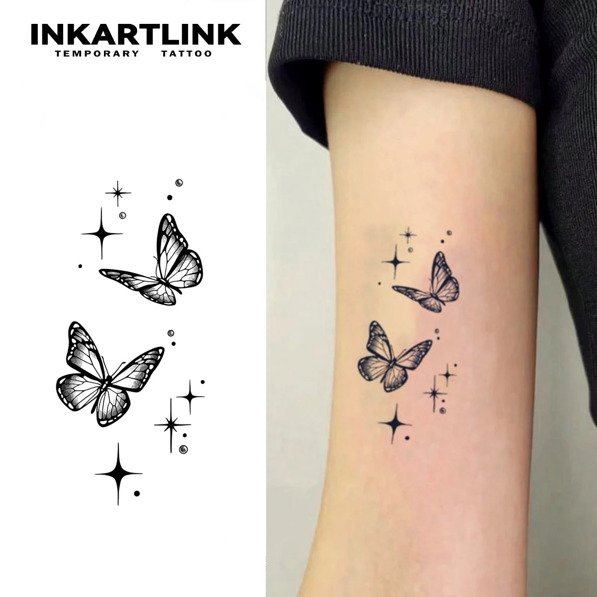 Butterfly Temporary Tattoo,Lasts To 15 Days New Technology Magic Waterproof Semi Permanent Sticker.