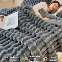Striped Flannel Blanket – Cozy Bed Sheet & Sofa Throw