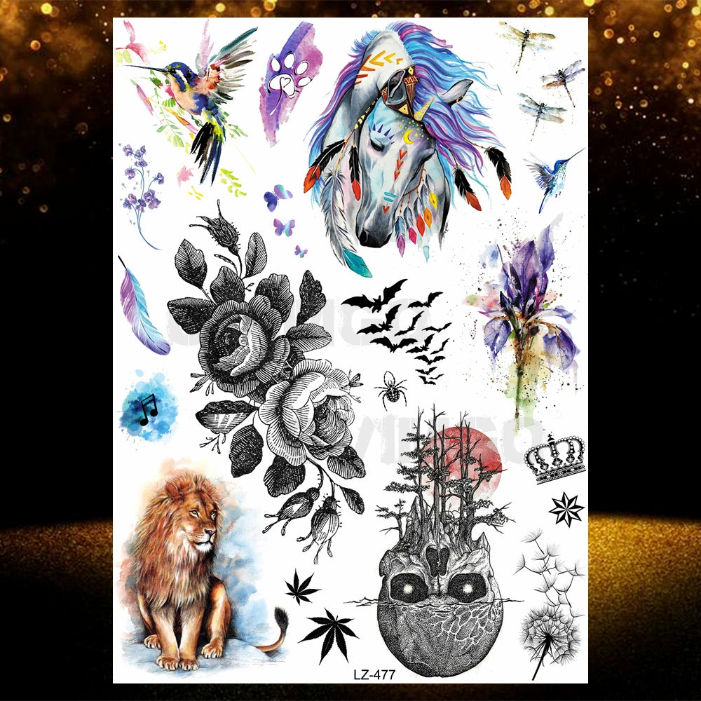 Chicano Bandit Mexico Temporary Tattoos For Men Women Fake Car Nun Tattoo religion Stickers Realistic Back Waterproof Tatoos
