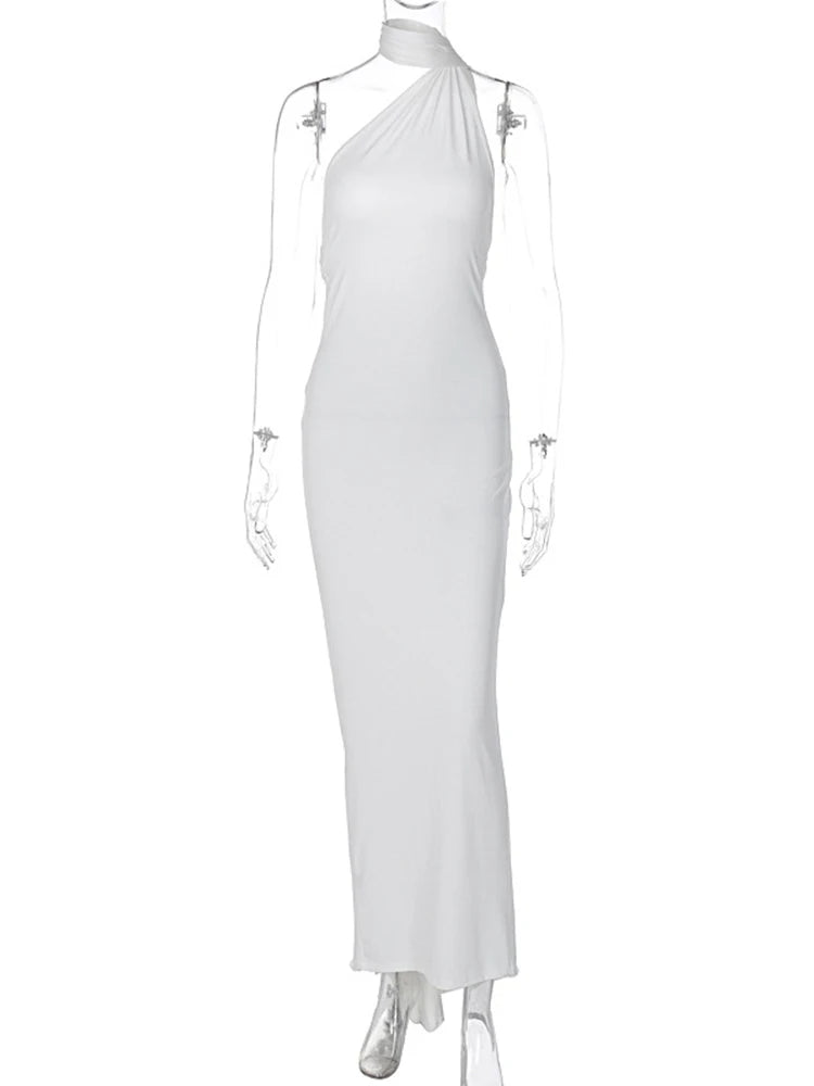 One Shoulder Sleeveless Backless Dress. Dresses For Women Club, Birthday Party, Evening Prom. from Neon y2k.