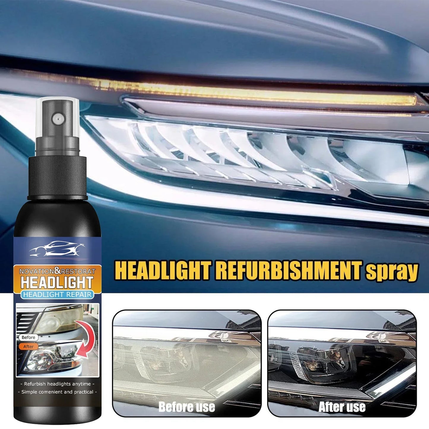 Car Headlight Restoration Polishing Kits Headlamp Repair Kits Car Light Polisher Cleaning Paste Car Paint Care Refurbish Agent