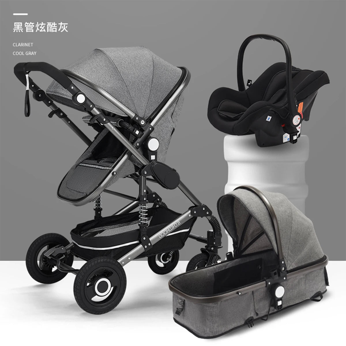 Baby Stroller 3-in-1 Two-Sided - High Landscape Folding All-Season Pram