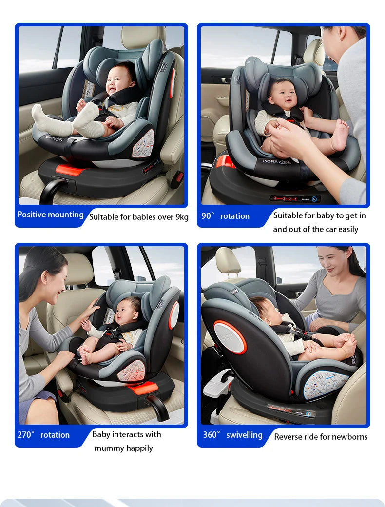 Baby Car Seat ECE R129 Certified Baby Car Seat with ISOFIX Suitable for Newborns 360° Rotation Baby Travel System Adjustable Recline and Soft Padding The Ultimate Safety Essential for Your Baby's Travel New Model Baby Car Se