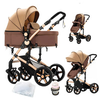 Baby Stroller 3-in-1 Lightweight stroller Travel System Multifunctional Pram with Aluminum Frame Compact Stroller for Newborn