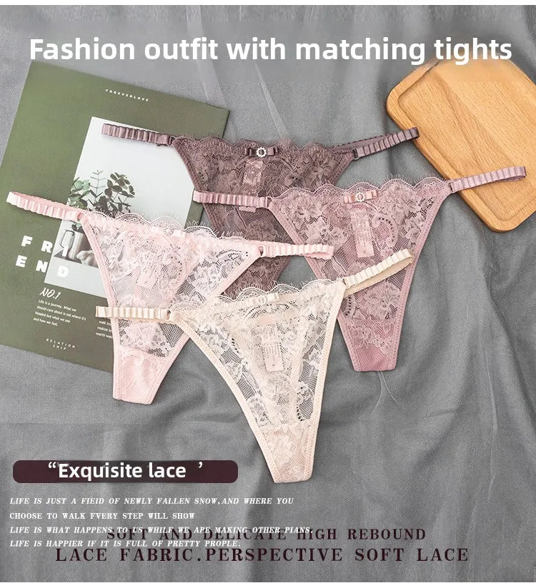Women'S Sexy Lace Up Cut Out Thong Breathable Underwear for Women Thong Underwear