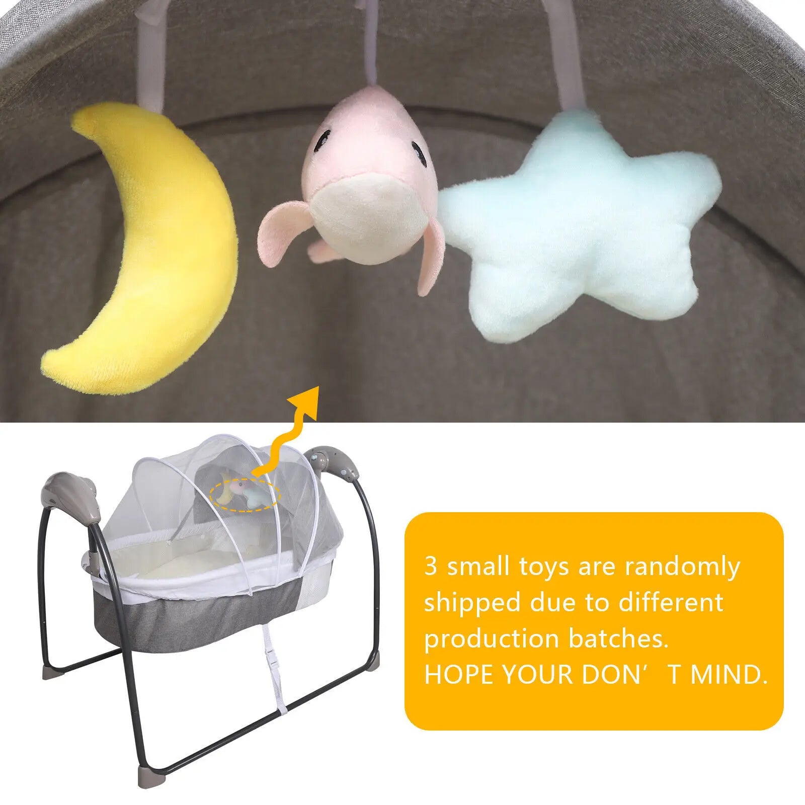Comfy 3-in-1 Baby Electric Shaking Bed with Remote Music & Mosquito Net Safe Sleep Solution for Infants 0-12 Months