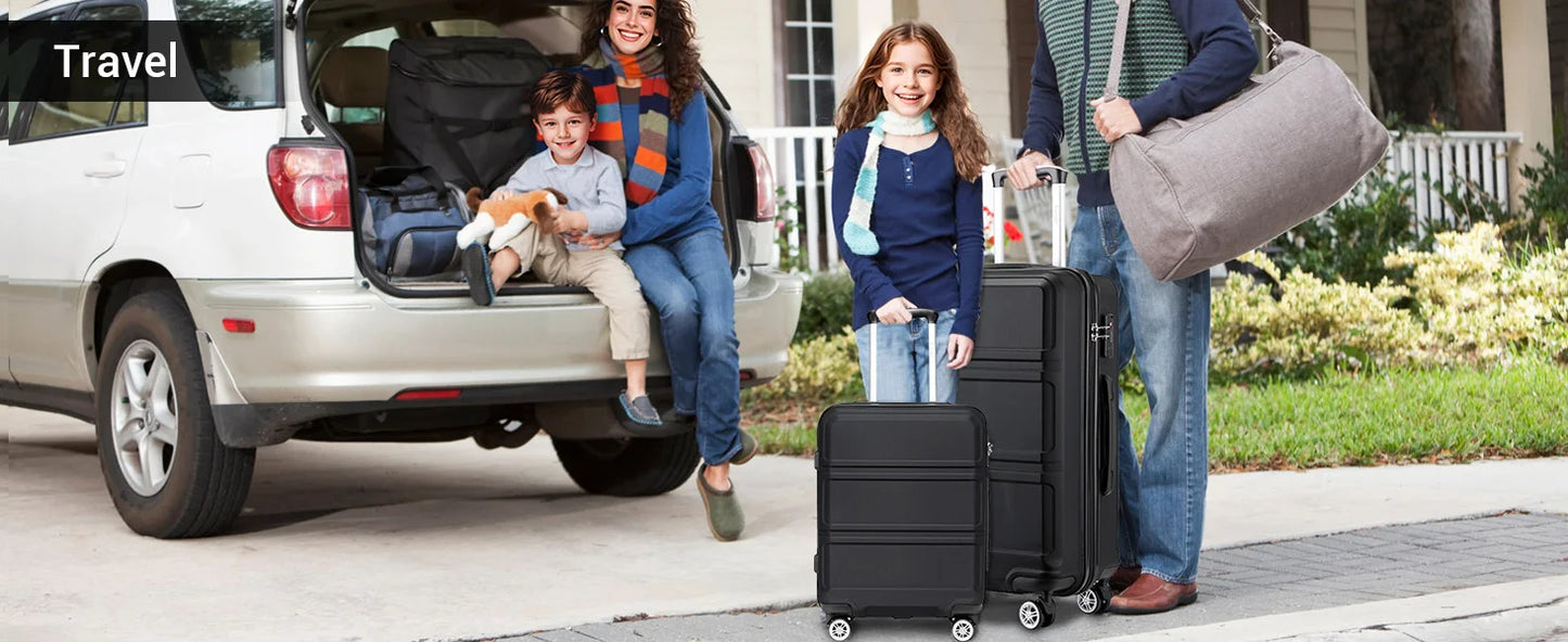 Kono Lightweight Cabin Suitcase - 20/24/28 Inch ABS Hard Shell, Fits EasyJet Under Seat, large-Compact Carry-On Trolley Case