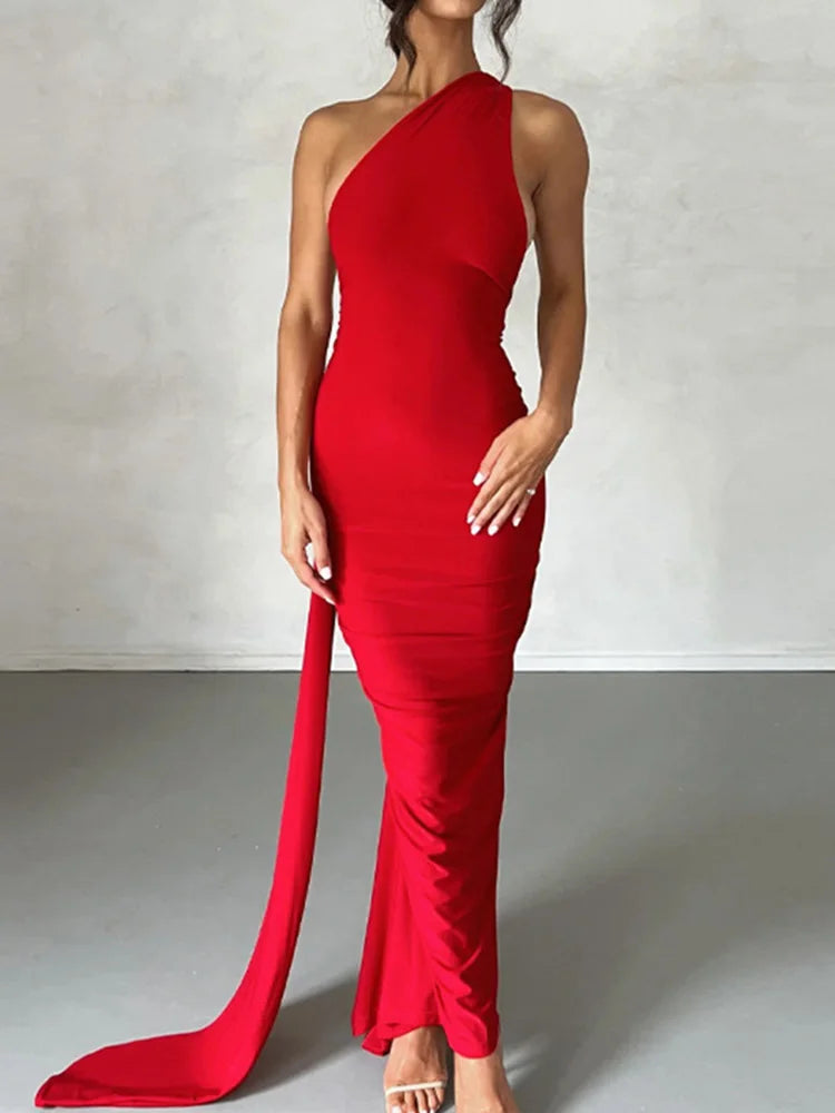 One Shoulder Sleeveless Backless Dress. Dresses For Women Club, Birthday Party, Evening Prom. from Neon y2k.