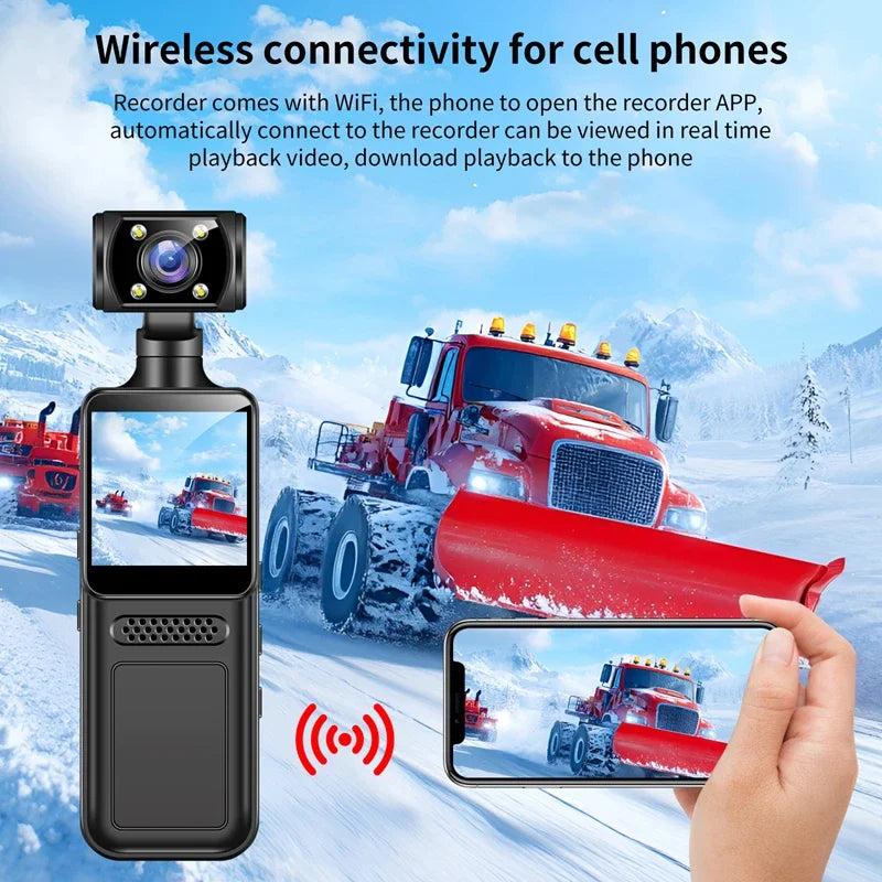 4K HD Handheld Xiaomi Pocket Camera.  180° Rotating, Mini Portable Camera, Wearable Night Vision Outdoor Sports Camera.