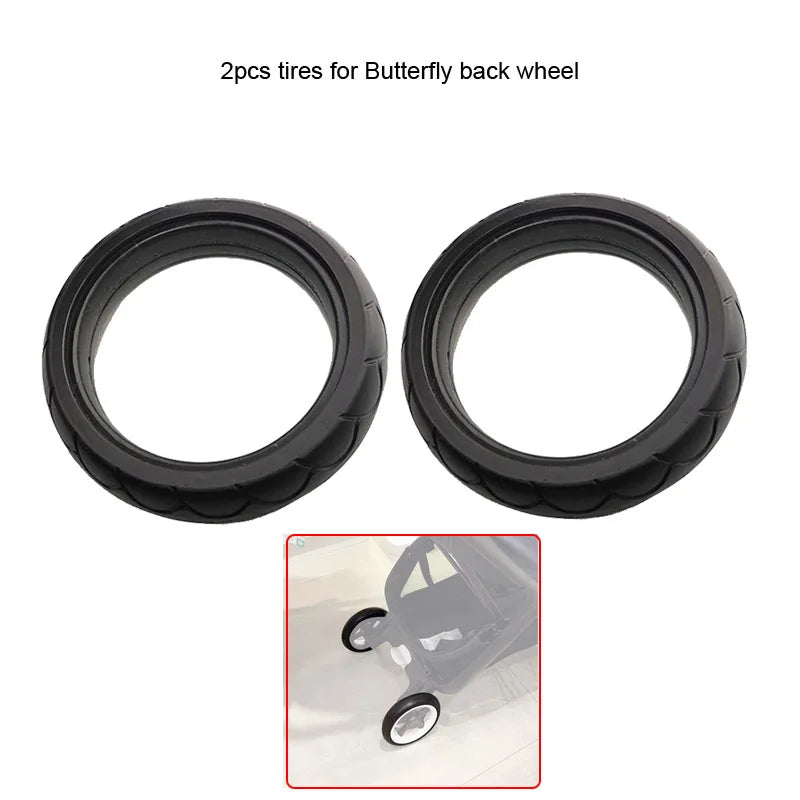 Stroller Tire For Bugaboo Butterfly Back Wheel Tyre Cover Buggy PU Tubless Rear Wheel Casing Baby Pram Replace Accessories