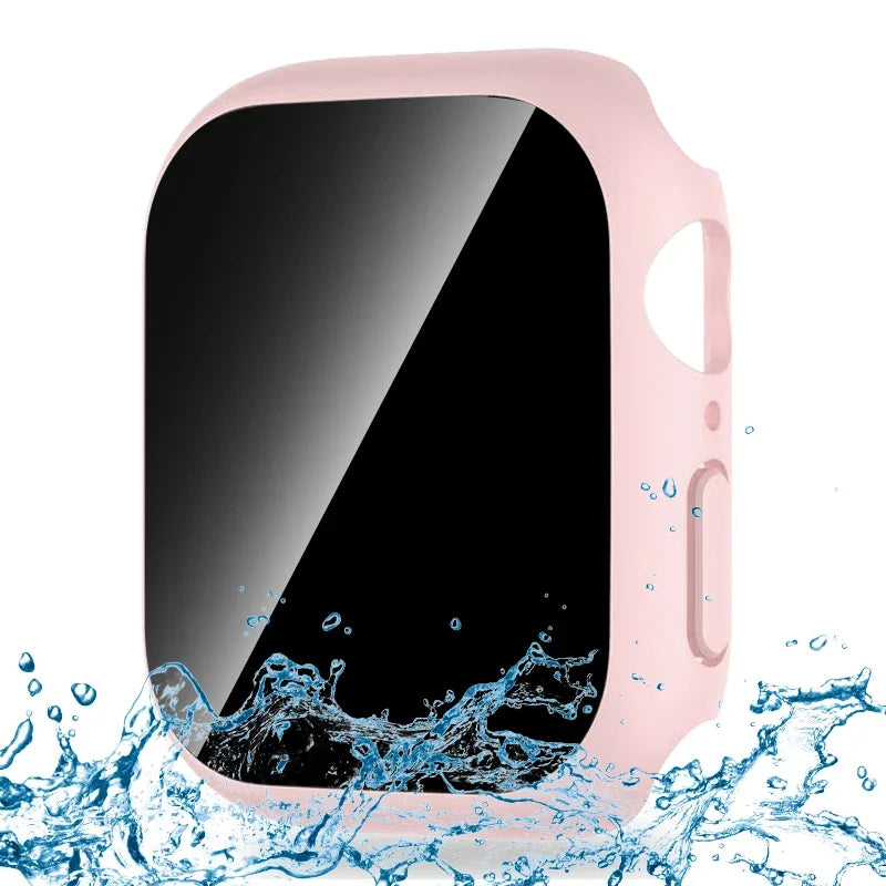 Privacy Tempered Glass+Case For Apple Watch Cover 40mm 41mm 44mm 45mm Anti-Peeping Screen Protector For iWatch 9 8 7 6 5 4 SE