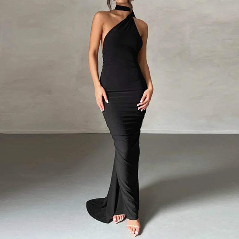 One Shoulder Sleeveless Backless Dress. Dresses For Women Club, Birthday Party, Evening Prom. from Neon y2k.