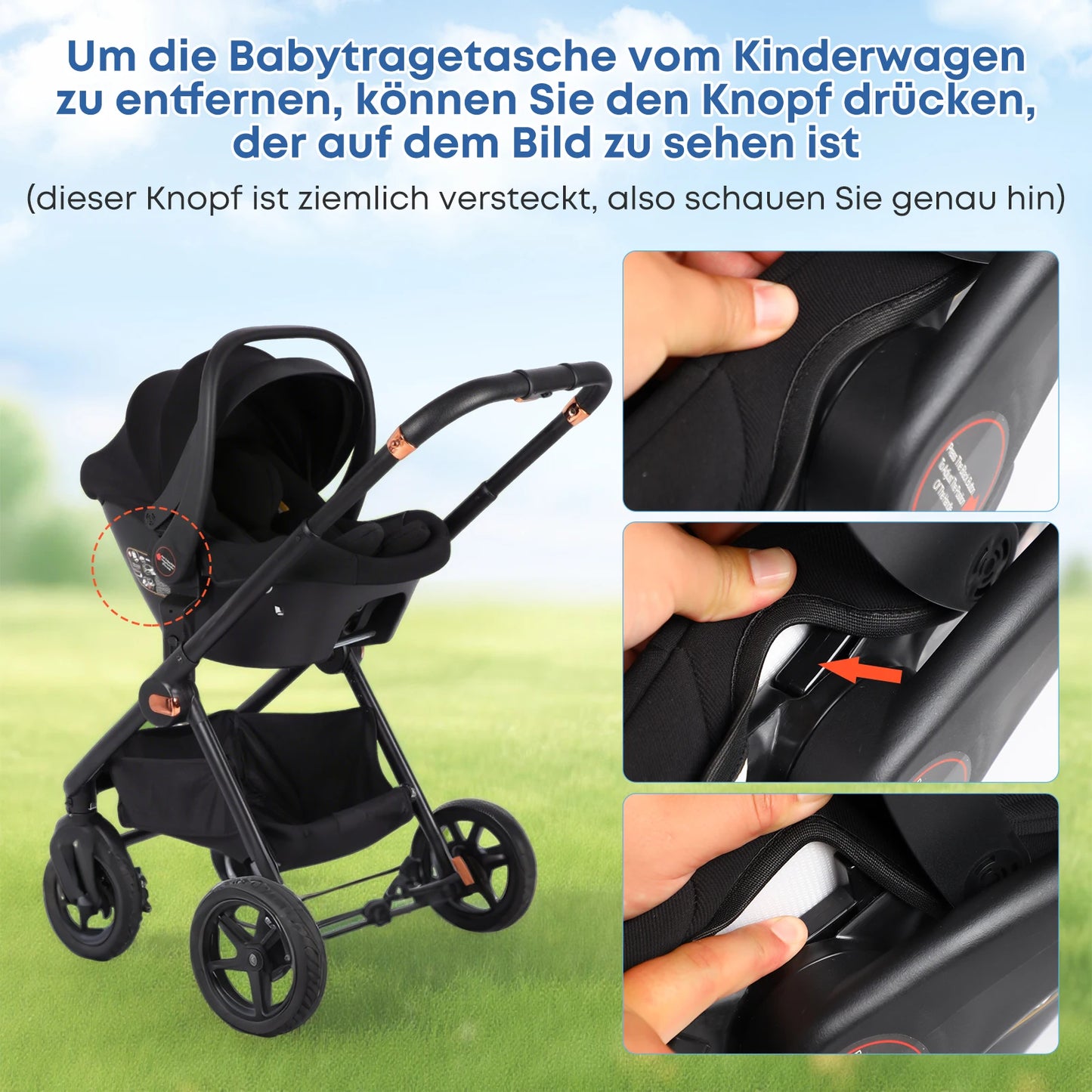 Infant Baby Car Seat 0-12 Months - Sun Canopy I-Size Safety Seat