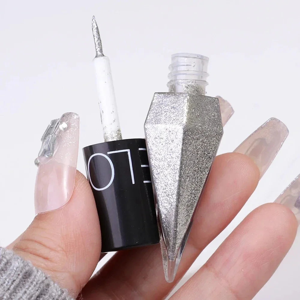 Diamond Shiny Eye Liners Eyeshadow Waterproof Silver Rose Gold Color Glitter Sequins Eyeliner Eye Shadow Makeup Beauty Cosmetics