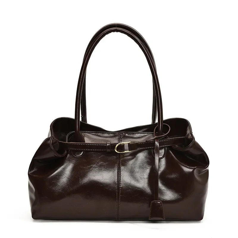 New PU Leather Tote Bag. Slouchy Hobo Handbag Fashion Shoulder Bag. Large Top Handle Bag for Women Work Shopping Travel