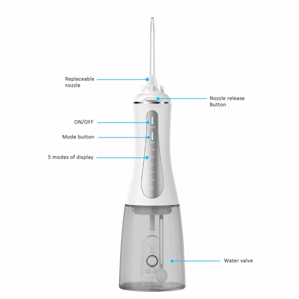 New Arrival Fairywill 350ml Portable Oral Irrigator USB Rechargeable Dental Water Flosser Jet Irrigator Dental Teeth Cleaner
