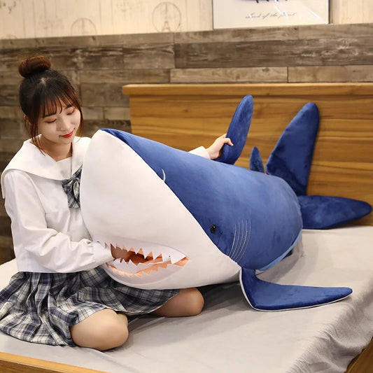 Giant Megalodon Shark kpop Plush Toys For Girls Huge Kawaii Soft Stuffed Doll Pillow Cushion Greative Birthday Gifts for Kids WAREHOUSE SHOP