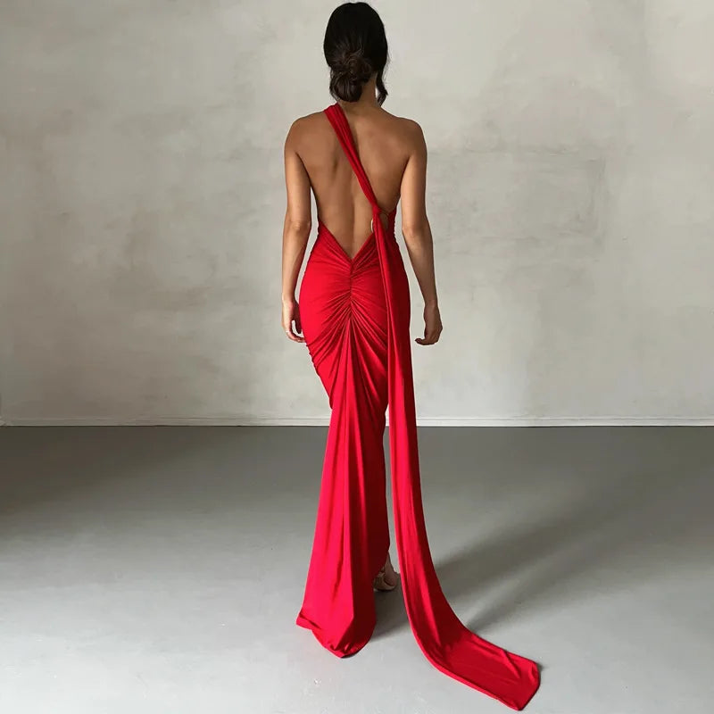 One Shoulder Sleeveless Backless Dress. Dresses For Women Club, Birthday Party, Evening Prom. from Neon y2k.