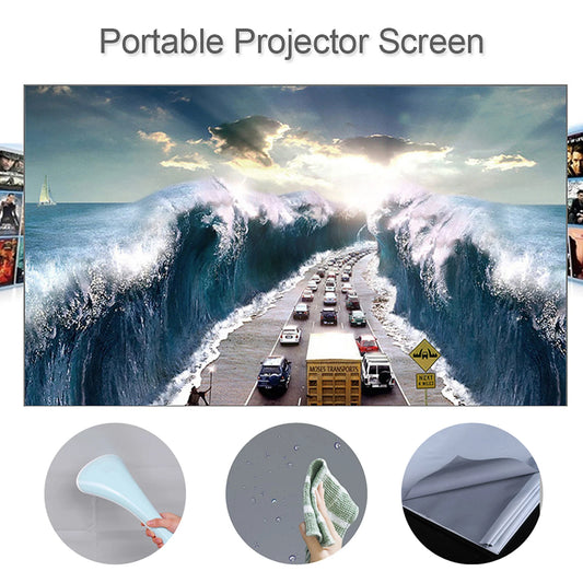 Portable Projector Screen 120 Inch - Anti-Light HD Projection Screen for Home Theater Outdoor