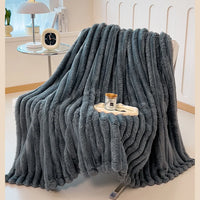 Striped Flannel Blanket – Cozy Bed Sheet & Sofa Throw