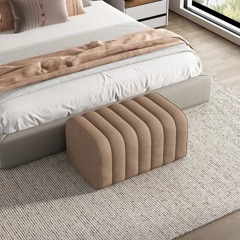 Luxury Velvet Bench - Nordic Footrest End of Bed Low Stool