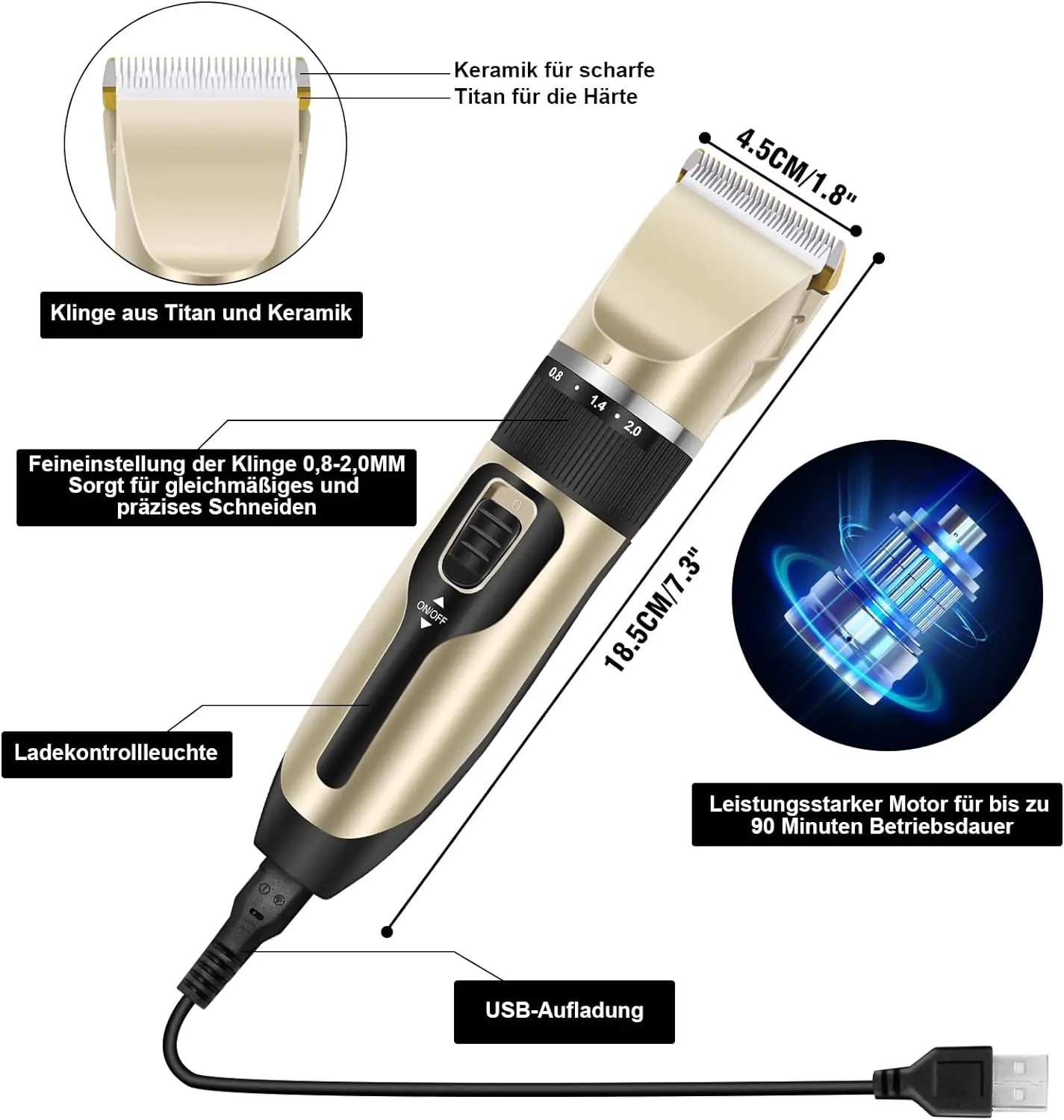 Professional DayPlus Electric Hair Trimmer. Rechargeable quality trimmer.