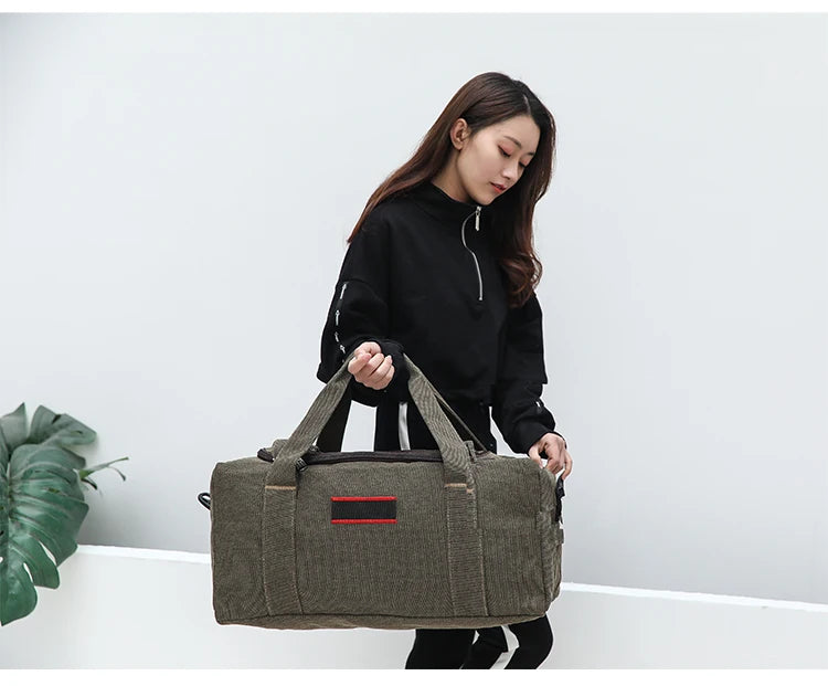 Large Capaci Canvas Travel Bag Handheld Long Distance Lage Bag for Men And Women on Busin Trips Wear Resistant Chee...
