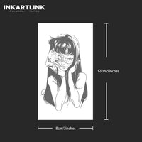Japanese anime girls Temporary Tattoo,Lasts To 15 Days New Technology Magic Waterproof Semi Permanent Sticker.