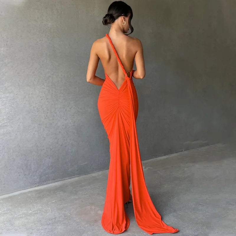 One Shoulder Sleeveless Backless Dress. Dresses For Women Club, Birthday Party, Evening Prom. from Neon y2k.