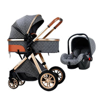 3-in-1 High Landscape Baby Stroller - Sit & Lie Folding Shock-Absorbing 0-3 Years