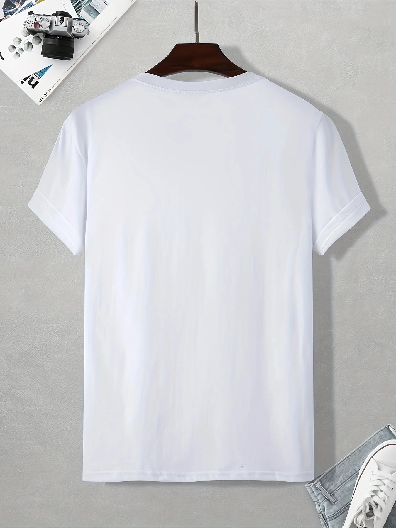 Summer men's 100% cotton comfortable casual loose oversized star logo graphic printed sports round neck short sleeved T-shirt
