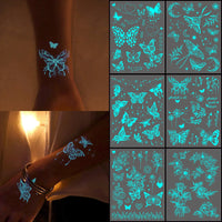 Luminous Temporary Tattoos Stickers UV Glow Fluorescent in the Dark For Body Face Tattoo Stickers Party Accessorie Props