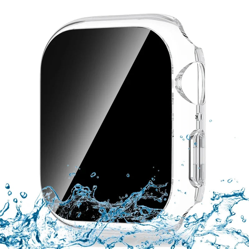 Privacy Tempered Glass+Case For Apple Watch Cover 40mm 41mm 44mm 45mm Anti-Peeping Screen Protector For iWatch 9 8 7 6 5 4 SE