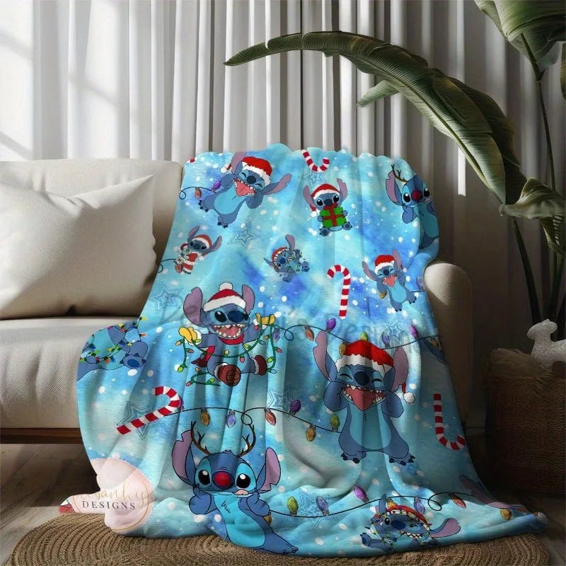 Disney Stitch Christmas Coral Fleece Blanket