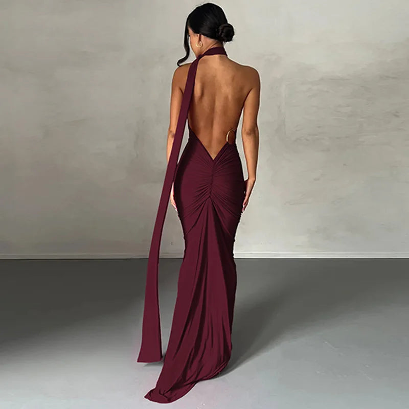 One Shoulder Sleeveless Backless Dress. Dresses For Women Club, Birthday Party, Evening Prom. from Neon y2k.